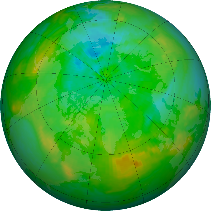 Arctic ozone map for 31 July 1991